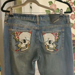 Jeans with skulls Ed Hardy